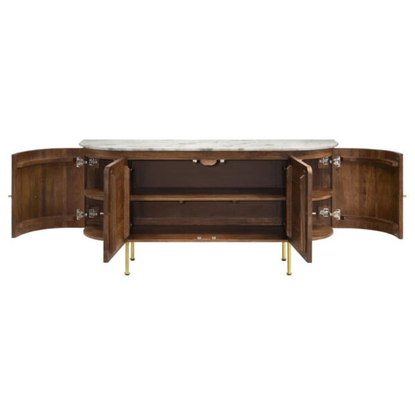 Ortega - 4 Door Marble Top Sideboard Buffet Cabinet - Natural - Image 8
