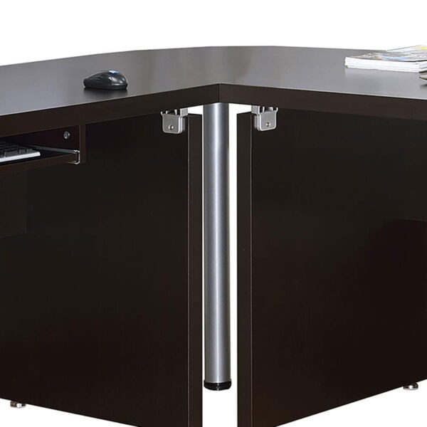 Skylar - L-Shaped Office Computer Desk - Cappuccino - Image 12