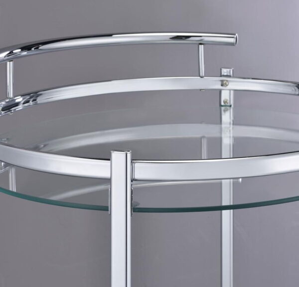 Chrissy - Round Glass Shelf Metal Bar Cart - Image 2