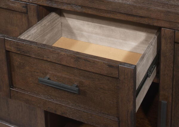 Reynolds - 2 Door Sideboard Buffet Storage Cabinet - Brown Oak - Image 4