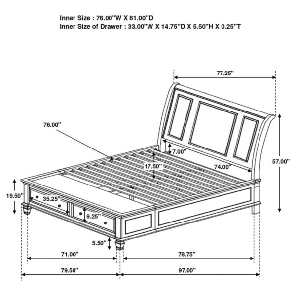 Sandy Beach - Storage Sleigh Bed - Image 24