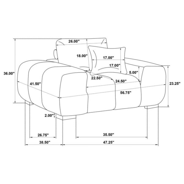 Octavia - Upholstered Track Arm Accent Chair - Image 2