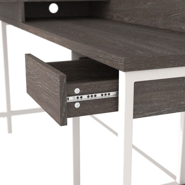 Dorrinson - White / Black / Gray - L-Desk with Storage - Image 5
