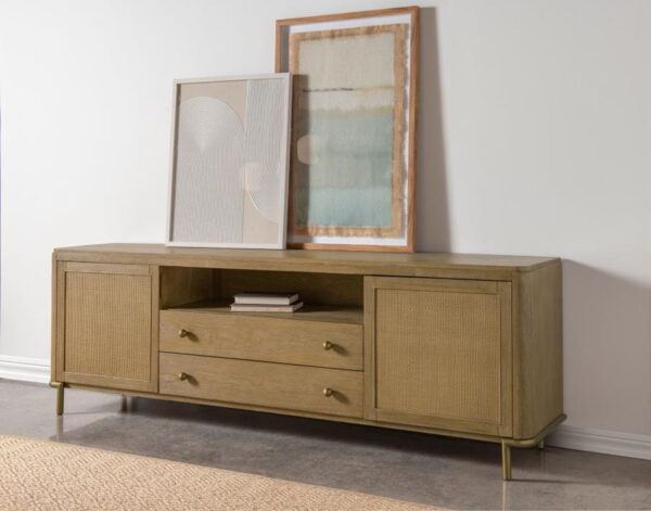 Arini - Rattan Cane 2-Door TV Stand Media Console - Image 12