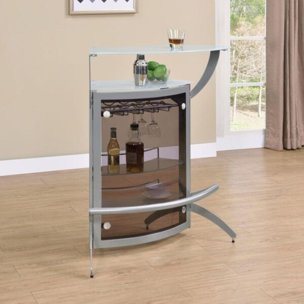 Dallas - 2-Shelf Curved Freestanding Home Bar Cabinet - Image 9