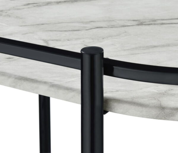 Desiree - 2-Tier Faux Marble Shelf Metal Bar Cart - Image 7