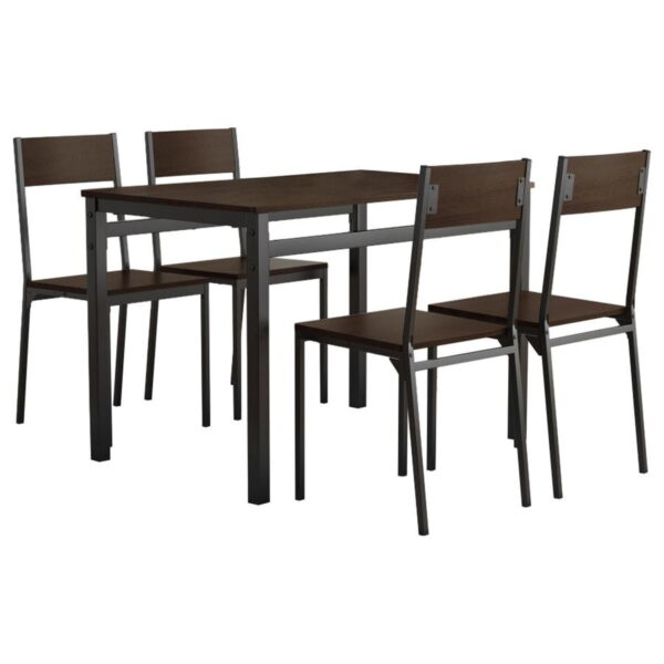 Lana - 5 Piece Rectangular Dining Set - Dark Brown And Black - Image 6