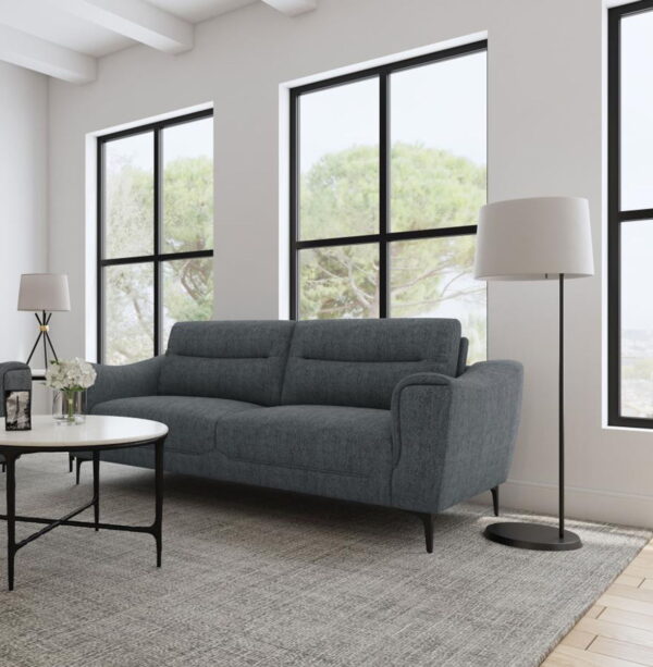 Nolan - Upholstered Sloped Track Arm Sofa - Charcoal - Image 9