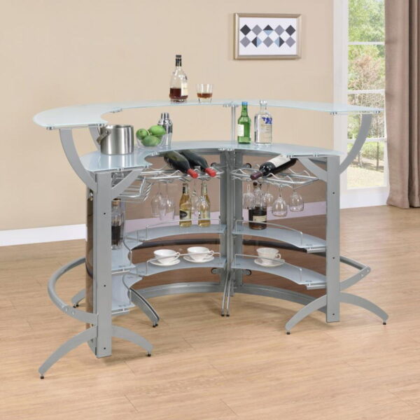 Dallas - 3-Piece Curved Freestanding Home Bar Cabinet - Image 5