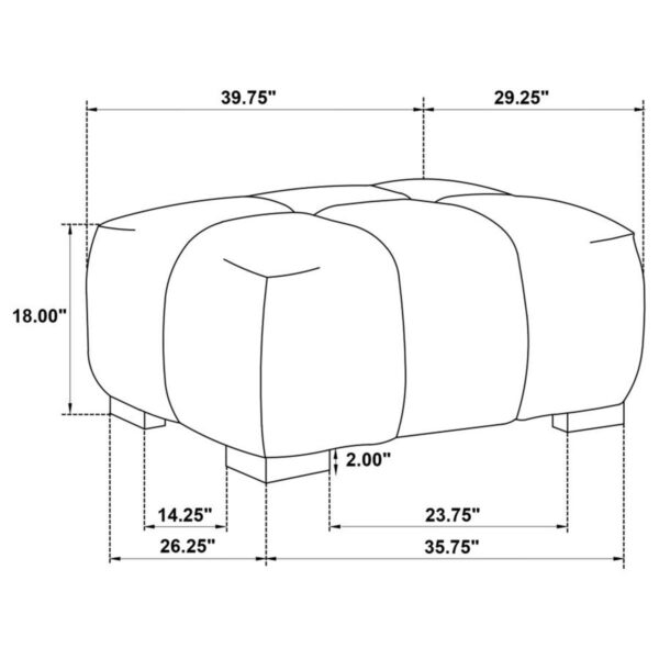 Octavia - Upholstered Rectangular Ottoman - Image 6