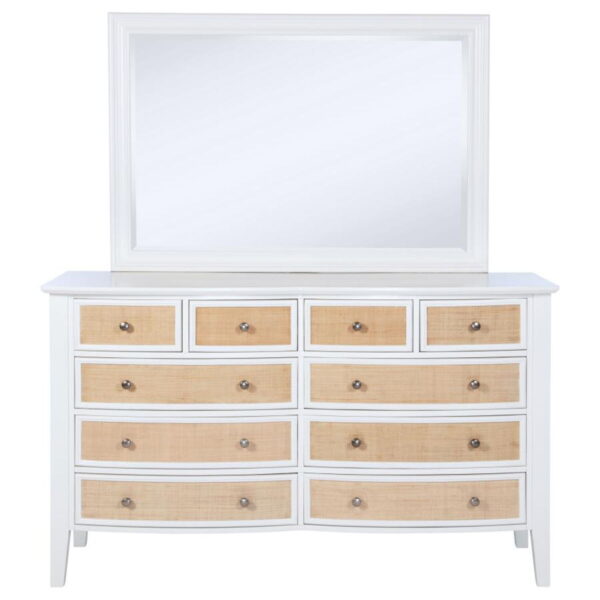 Bexhill - 10-Drawer Dresser And Mirror - White - Image 2