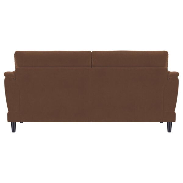 Selma - Velvet Upholstered Crescent Arm Sofa - Rust - Image 5