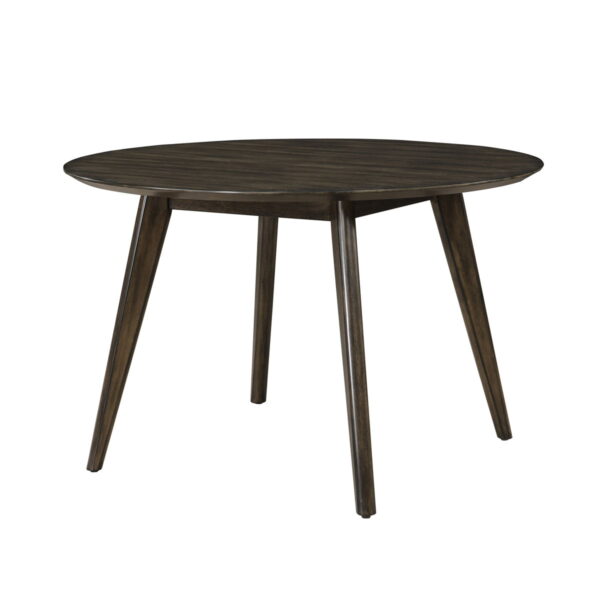 Rex - 48" Round Dining Table & 4 Open Back Chairs - Dark Brown - Image 5