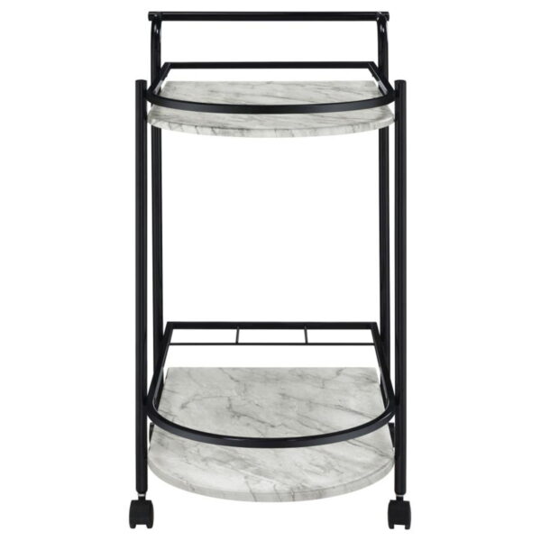 Desiree - 2-Tier Faux Marble Shelf Metal Bar Cart - Image 23