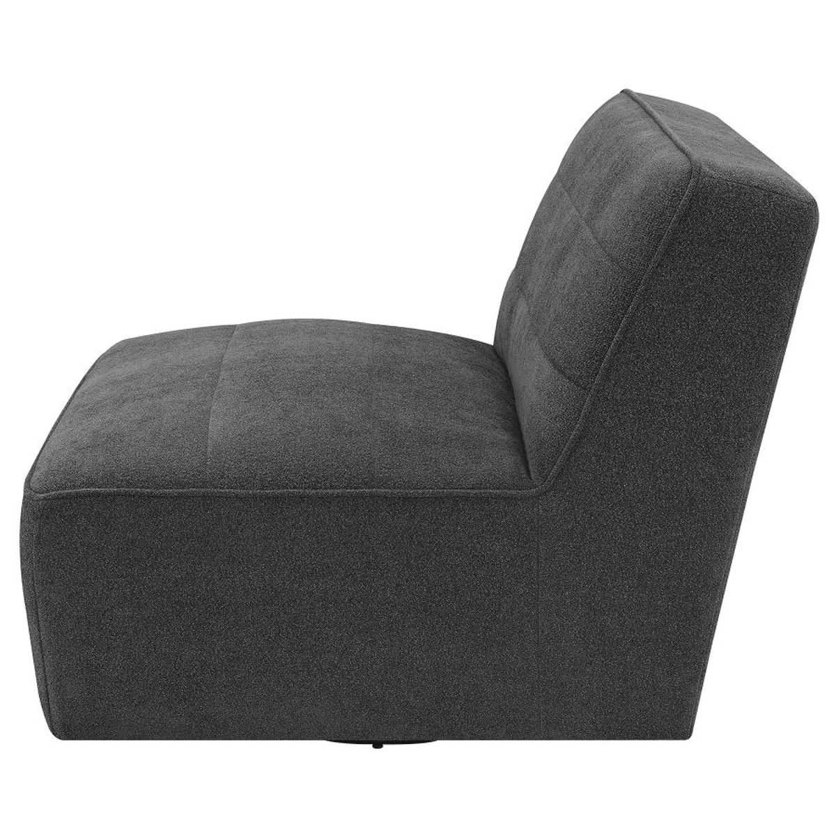 Cobie - Upholstered Armless Swivel Chair - Dark Charcoal - Image 3