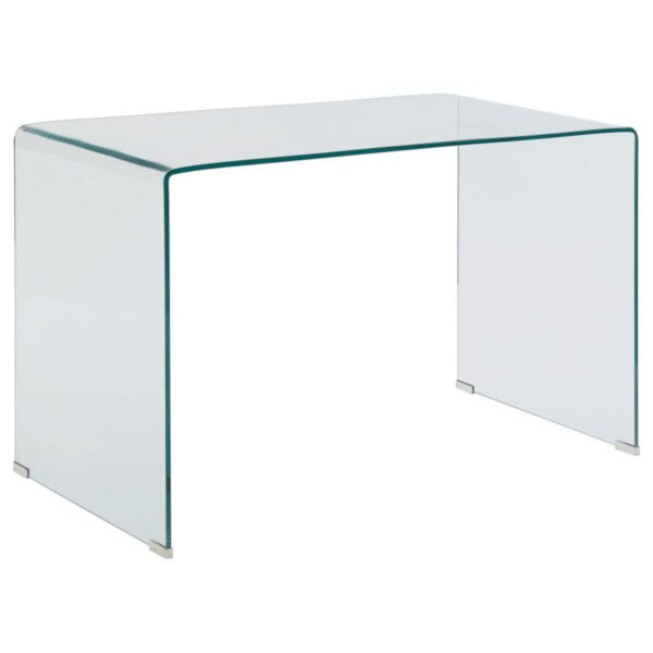 Ripley - Tempered Bent Glass Writing Desk Clear - Clear Glass - Image 7