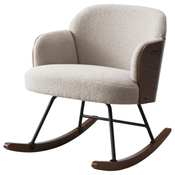 Paige - Boucle Upholstered Mid Back Rocking Chair - Image 7