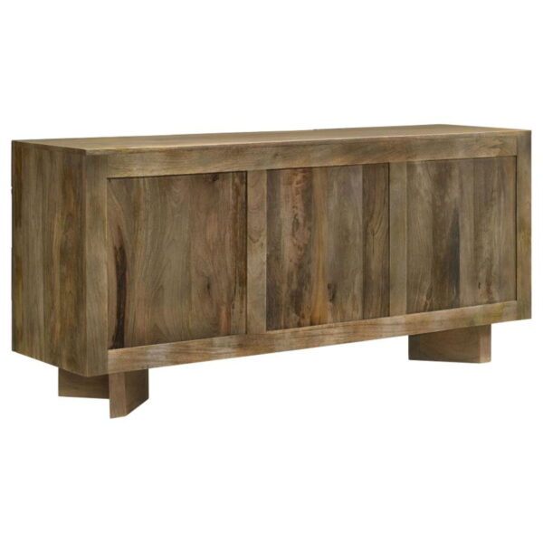 Tyler - 3 Door Solid Wood Sideboard Buffet Cabinet - Mango Brown - Image 10