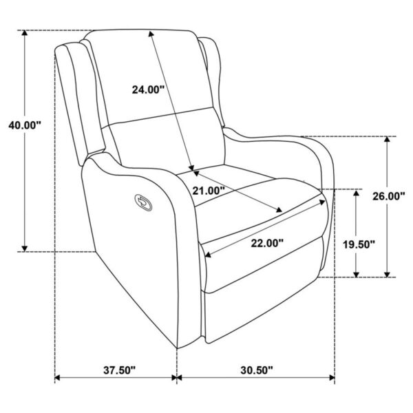 Kelsey - Upholstered English Arm Recliner Chair - Ivory - Image 6