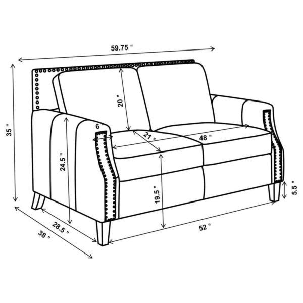 Leaton - Upholstered Recessed Arm Sofa Set - Image 16