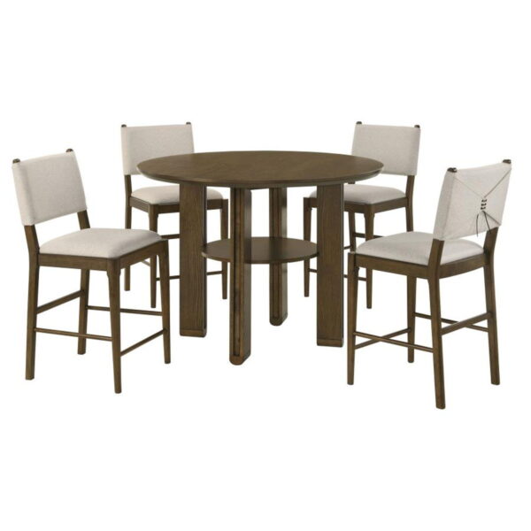 Ottowa - 5 Piece Round Counter Height Dining Room Set - Brown - Image 9