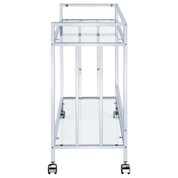 Cara - 2-tier Rectangular Glass Shelf Metal Bar Cart - Image 16