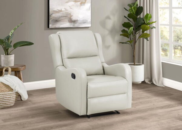 Kelsey - Upholstered English Arm Recliner Chair - Ivory - Image 3