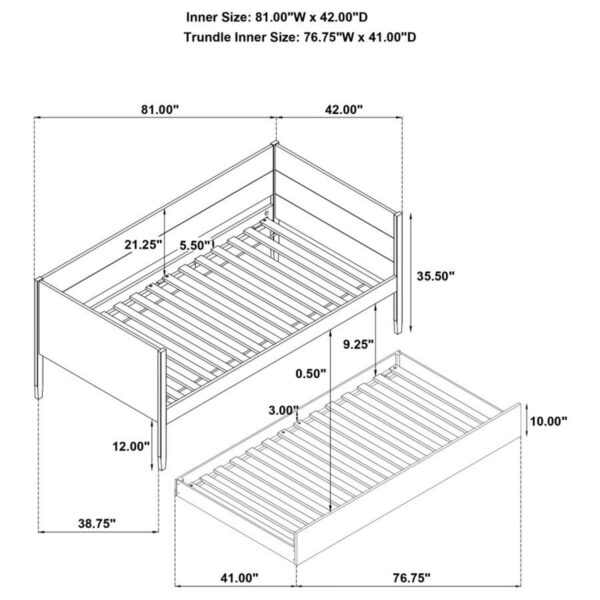 Calinda - Wood Twin Daybed With Trundle - Natural - Image 6