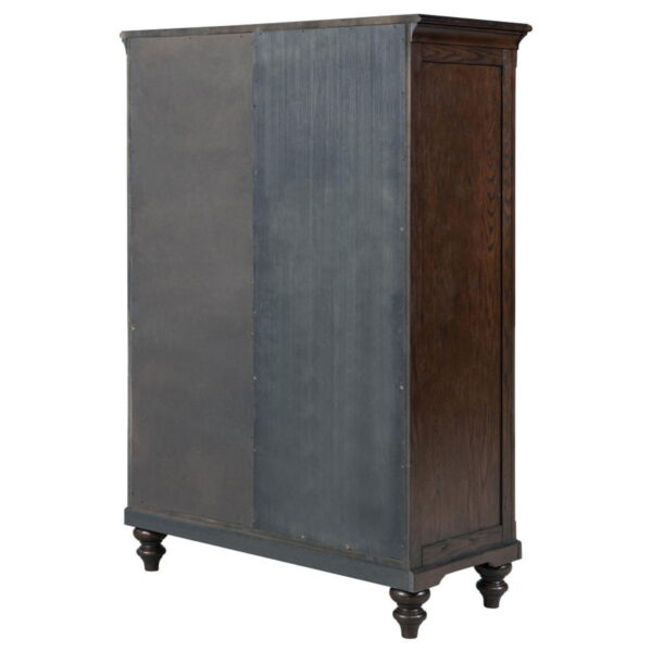 Andover - 6-Drawer Tempered Glass Door Chest - Dark Oak - Image 2