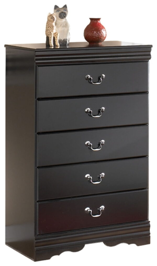 Huey Vineyard - Black - Five Drawer Chest