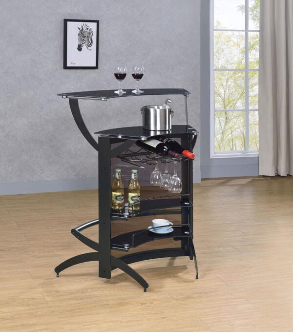 Dallas - 2-Shelf Curved Freestanding Home Bar Cabinet - Image 2