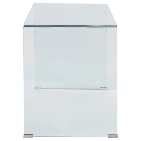 Ripley - Tempered Bent Glass Writing Desk Clear - Clear Glass - Image 6
