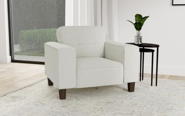 Deerhurst - Upholstered Track Arm Tufted Accent Chair - Greige - Image 7