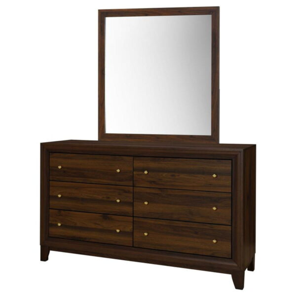Welsley - 6-Drawer Dresser And Mirror - Walnut - Image 7