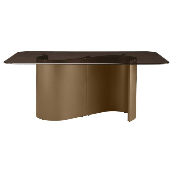 Edson - 5 Piece Rectangular Glass Top Dining Table Set - Bronze - Image 4