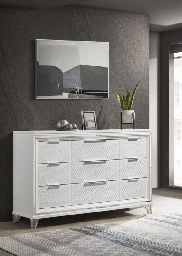 Marmore - 9-Drawer Dresser Cabinet - White - Image 17