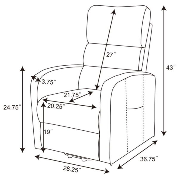Amsdell - Upholstered Power Lift Recliner With Remote - Black - Image 10