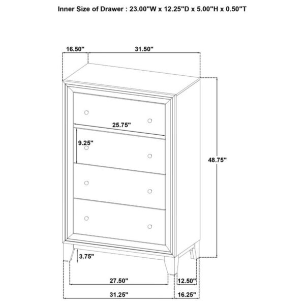 Welsley - 4-Drawer Chest Of Drawers - Walnut - Image 4