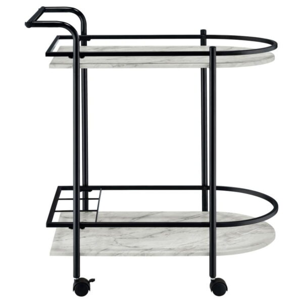 Desiree - 2-Tier Faux Marble Shelf Metal Bar Cart - Image 16