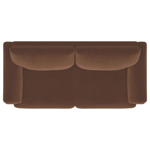 Selma - Velvet Upholstered Crescent Arm Sofa - Rust - Image 13