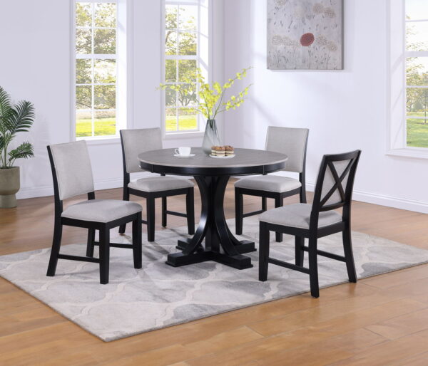 Harriet - 5 Piece Dining Room Set - Charcoal / Gray