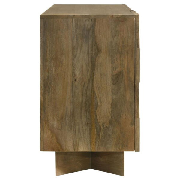 Tyler - 3 Door Solid Wood Sideboard Buffet Cabinet - Mango Brown - Image 15