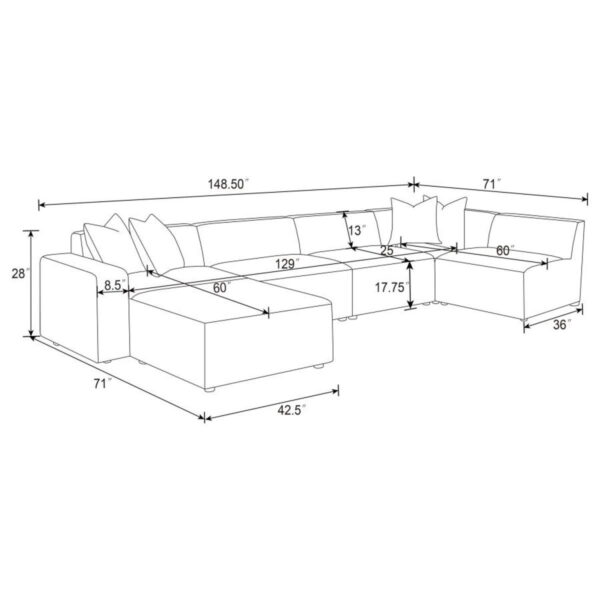Freddie - Upholstered Modular Sectional Sofa - Image 38
