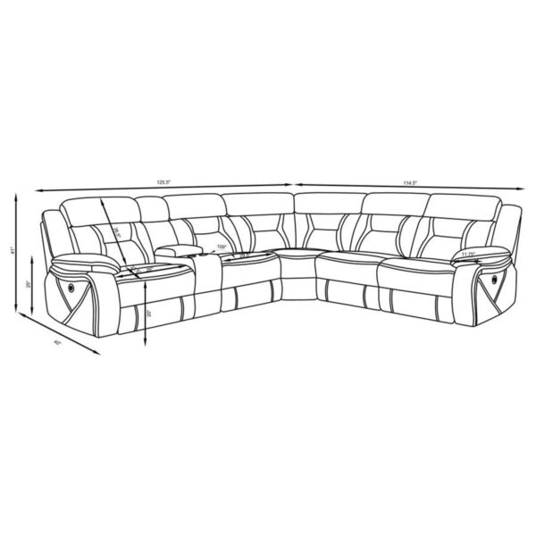 Higgins - Four-Piece Upholstered Power Sectional - Image 13