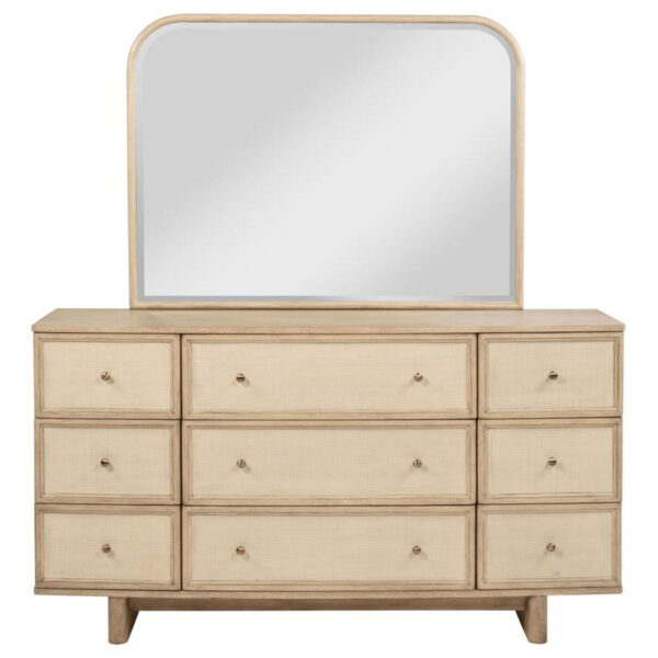 Kailani - 9-Drawer Dresser And Mirror - Beige Oak - Image 13