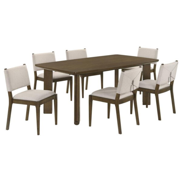 Ottowa - 7 Piece Rectangular Wood Dining Room Table Set - Brown - Image 3