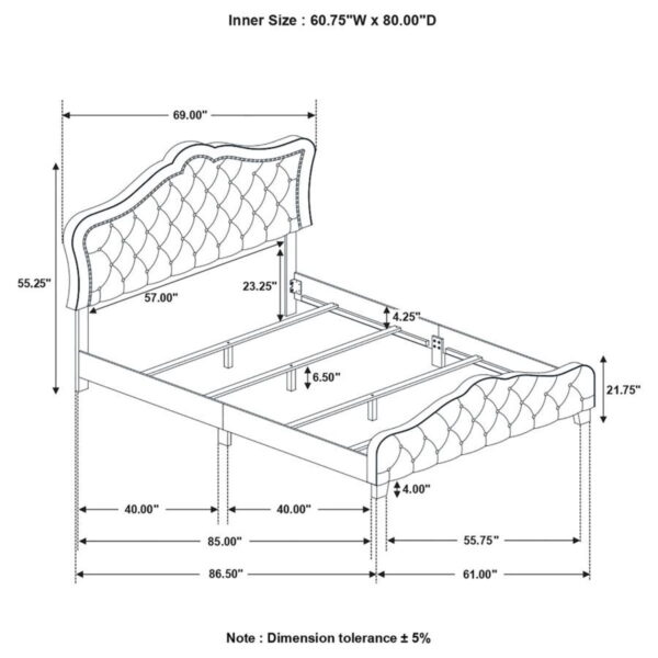 Bella - Upholstered Panel Bed - Image 4