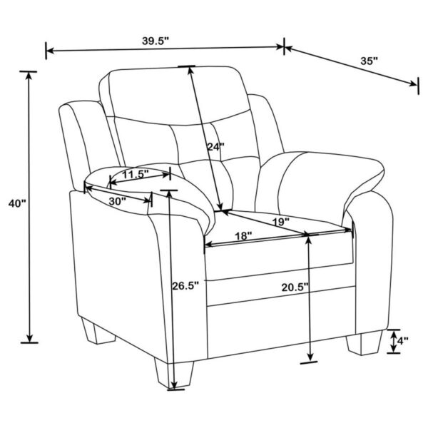 Finley - Upholstered Padded Arm Tufted Sofa Set - Image 25