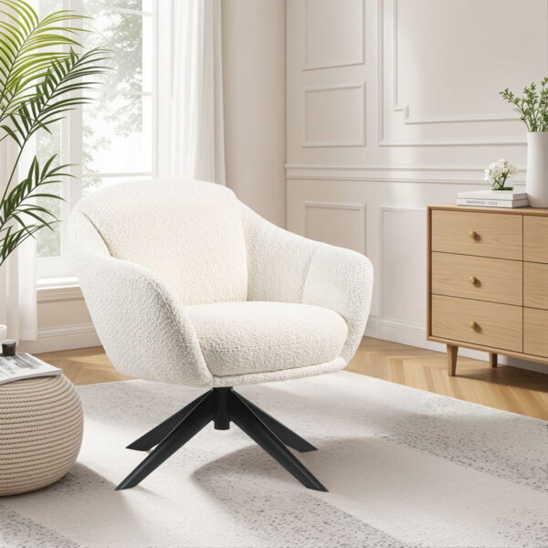 Fleming - Boucle Swivel Lounge Chair - Image 4