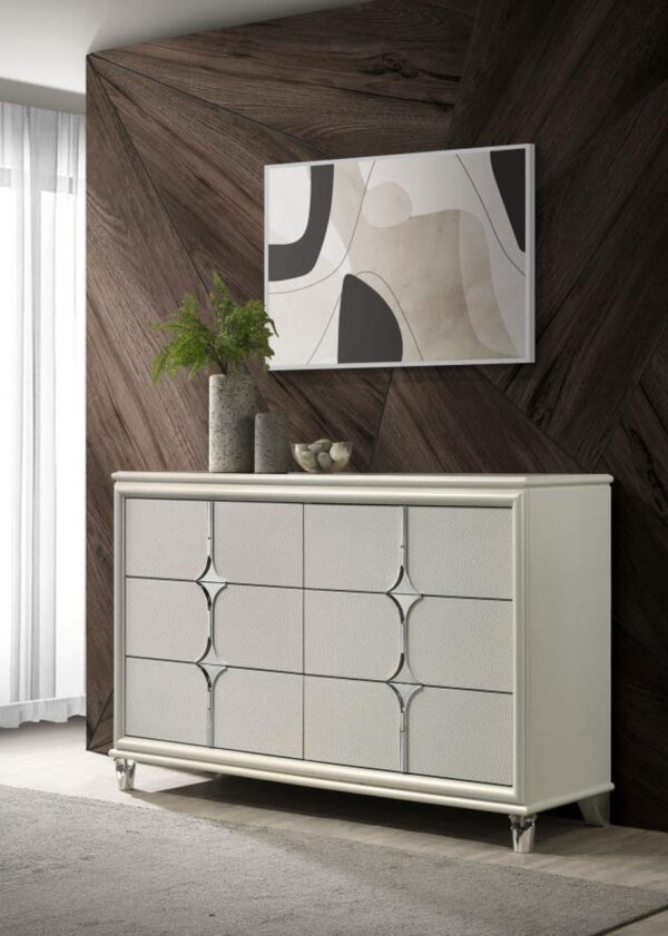 Olivia - 6-Drawer Dresser Cabinet - Pearl White - Image 16